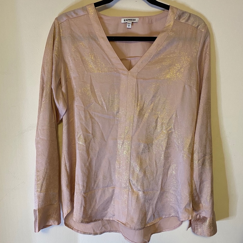 EXPRESS Pink & Gold fleck shirt